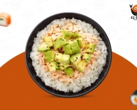 Riz vinaigré tartare thon cuit mayo avocat